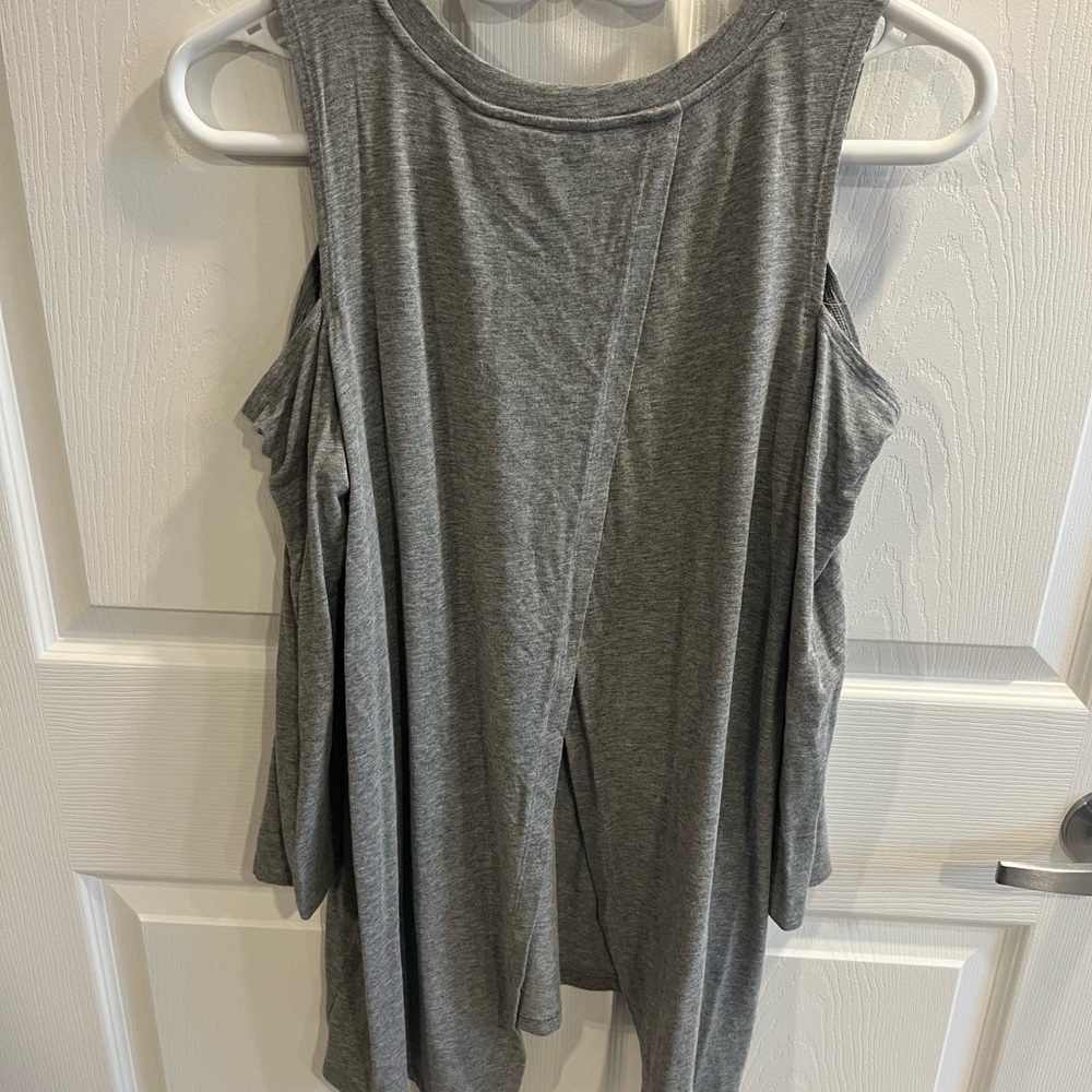Cold Shoulder Long Sleeve Open Back Top - Picture 2 of 7